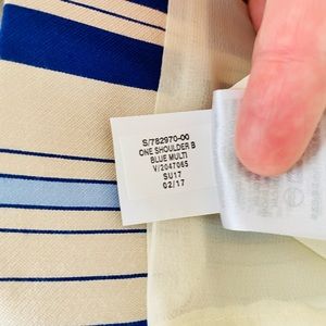 Banana Republic One-Shoulder dress. Blues and creams. Size 8. Like New.